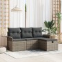 Juego de sofá de jardín de 4 piezas con cojines gris polirratán by , Outdoor sofas - Ref: Foro24-3358848, Price: 267,82 €, Di...