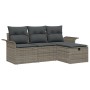 Juego de sofá de jardín de 4 piezas con cojines gris polirratán by , Outdoor sofas - Ref: Foro24-3358848, Price: 267,82 €, Di...