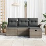 Juego de sofá de jardín de 4 piezas con cojines gris polirratán by , Outdoor sofas - Ref: Foro24-3358848, Price: 267,82 €, Di...
