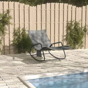 Steel and gray textilene sun lounger by vidaXL, Loungers - Ref: Foro24-317592, Price: 81,70 €, Discount: %