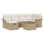 Juego de Sofá de Jardín de 7 Piezas con Cojines Beige Ratán Sintético by , Outdoor sofas - Ref: Foro24-3358890, Price: 474,85...