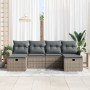Juego de Sofá de Jardín de 6 Piezas con Cojines Gris Poliratán von , Outdoor-Sofas - Ref: Foro24-3358918, Preis: 367,01 €, Ra...