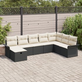 Juego de Sofá de Jardín de 8 Piezas con Cojines Negros de Ratán von , Outdoor-Sofas - Ref: Foro24-3358926, Preis: 470,12 €, R...