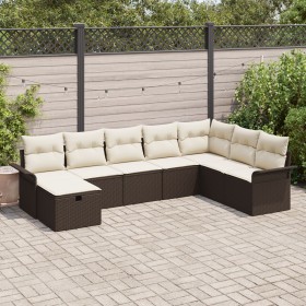 Juego de sofá de jardín de 8 piezas con cojines marrón ratán polietileno by , Outdoor sofas - Ref: Foro24-3358927, Price: 527...