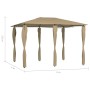 Cenador con cubiertas de postes taupé 3x4x2,6 m 160 g/m²