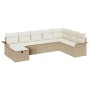 Conjunto de sofá de jardín de 8 piezas con cojines Beige Ratán de poliéster by , Outdoor sofas - Ref: Foro24-3358930, Price: ...