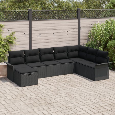Conjunto de Sofá de Jardín de 8 Piezas con Cojines Negro Ratán Sintético | Foro24.es | Tu tienda online para hogar, jardín y más Foro24.es