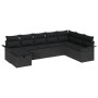 Conjunto de Sofá de Jardín de 8 Piezas con Cojines Negro Ratán Sintético | Foro24.es | Tu tienda online para hogar, jardín y más Foro24.es