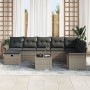 Conjunto de sofá de jardín de 9 piezas con cojines gris ratán sintético von , Outdoor-Sofas - Ref: Foro24-3358938, Preis: 545...