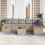 Conjunto de Sofá de Jardín de 9 Piezas con Cojines Beige Ratán Sintético by , Outdoor sofas - Ref: Foro24-3358939, Price: 549...