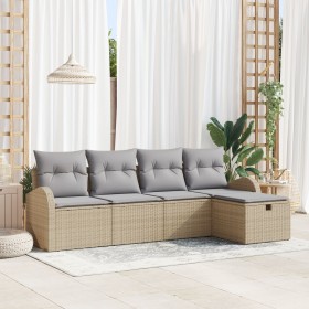 Set de Sofás de Jardín de 5 Piezas con Cojines
