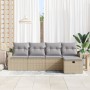 Set de Sofás de Jardín de 5 Piezas con Cojines Beige Ratán Sintético | Foro24.es | Tu tienda online para hogar, jardín y más Foro24.es