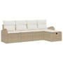 Juego de Sofá de Jardín de 5 Piezas Con Cojines Beige Ratán Poliéster by , Outdoor sofas - Ref: Foro24-3359060, Price: 335,40...