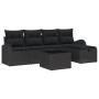 Conjunto de Sofás de Jardín de 6 Piezas con Cojines Negro Polirátan by , Outdoor sofas - Ref: Foro24-3359072, Price: 368,12 €...