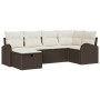 Juego de Sofás de Jardín de 6 Piezas con Cojines Marrón Poliratán by , Outdoor sofas - Ref: Foro24-3359077, Price: 401,10 €, ...