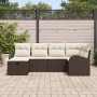 Juego de Sofás de Jardín de 6 Piezas con Cojines Marrón Poliratán by , Outdoor sofas - Ref: Foro24-3359077, Price: 401,10 €, ...