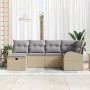 Juego de Sofá de Jardín de 6 Piezas con Cojines Beige Ratán by , Outdoor sofas - Ref: Foro24-3359079, Price: 408,70 €, Discou...