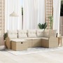 Juego de Sofá de Jardín de 6 Piezas con Cojines Beige de Ratán Poliéster von , Outdoor-Sofas - Ref: Foro24-3359080, Preis: 42...