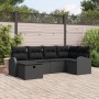 Juego de sofá de jardín de 6 piezas con cojines en negro de poliratán de , Sofás de exterior - Ref: Foro24-3359082, Precio: 4...