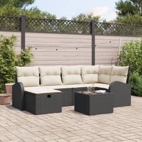 Conjunto de sofá de jardín de 7 piezas con