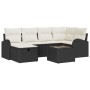 Conjunto de sofá de jardín de 7 piezas con cojines negro polirratán by , Outdoor sofas - Ref: Foro24-3359086, Price: 430,76 €...