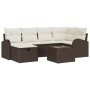 Juego de Sofás de Jardín de 7 Piezas con Cojines Marrón Poliratán von , Outdoor-Sofas - Ref: Foro24-3359087, Preis: 449,50 €,...