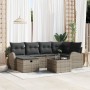Juego de Sofá de Jardín de 7 Piezas con Cojines Gris Ratán Poliéster von , Outdoor-Sofas - Ref: Foro24-3359088, Preis: 432,35...