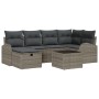 Juego de Sofá de Jardín de 7 Piezas con Cojines Gris Ratán Poliéster von , Outdoor-Sofas - Ref: Foro24-3359088, Preis: 432,35...