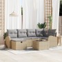 Juego de Sofá de Jardín de 7 Piezas con Cojines Beige Ratán de | Foro24.es | Tu tienda online para hogar, jardín y más Foro24.es
