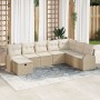 Juego de Sofá de Jardín de 8 Piezas con Cojines Beige de Ratán Poliéster von , Outdoor-Sofas - Ref: Foro24-3359130, Preis: 54...