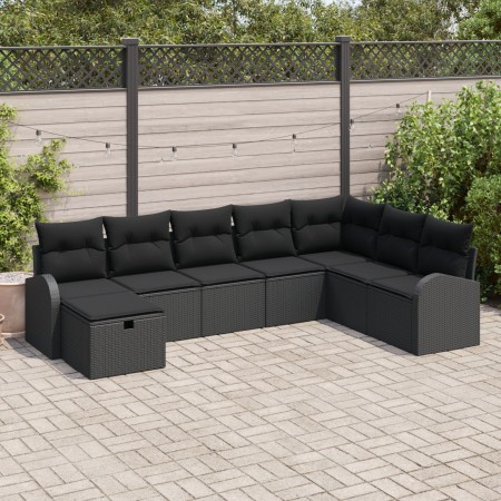 Conjunto de Sofá de Jardín de 8 piezas con Cojines Negro Poliratán von , Outdoor-Sofas - Ref: Foro24-3359132, Preis: 526,19 €...