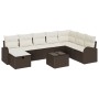Juego de Sofá de Jardín de 9 Piezas con Cojines Marrón Poliratán by , Outdoor sofas - Ref: Foro24-3359137, Price: 576,07 €, D...