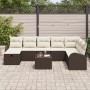 Juego de Sofá de Jardín de 9 Piezas con Cojines Marrón Poliratán by , Outdoor sofas - Ref: Foro24-3359137, Price: 576,07 €, D...