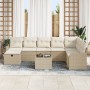 Set de Sofá de Jardín de 9 Piezas con Cojines Beige de Ratán Sintético by , Outdoor sofas - Ref: Foro24-3359140, Price: 592,4...