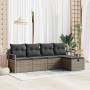 Conjunto de Sofá de Jardín de 5 Piezas con Cojines Grises, Sofá de Jardín de 2 Plazas con Cojines Grises von , Outdoor-Sofas ...