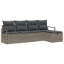 Conjunto de Sofá de Jardín de 5 Piezas con Cojines Grises, Sofá de Jardín de 2 Plazas con Cojines Grises von , Outdoor-Sofas ...