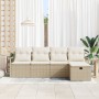 Juego de Sofás de Jardín de 5 Piezas con Cojines Beige Poliratán,  Sofá de Jardín para 2 Personas con Cojines Beige Poliratán | Foro24.es | Tu tienda online para hogar, jardín y más Foro24.es