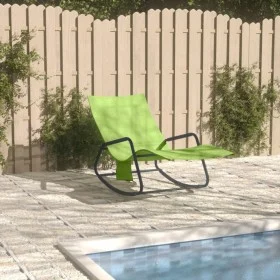 Steel and green textilene sun lounger by vidaXL, Loungers - Ref: Foro24-317594, Price: 73,97 €, Discount: %
