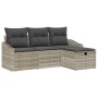 Conjunto de 4 Piezas de Sofá de Jardín con Cojines Gris Claro Rattan | Foro24.es | Tu tienda online para hogar, jardín y más Foro24.es