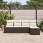 Juego de Sofá de Jardín de 5 Piezas con Cojines de Ratán Sintético Marrón von , Outdoor-Sofas - Ref: Foro24-3359257, Preis: 3...