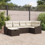 Conjunto de Sofás de Jardín de 6 Piezas con Cojines Marrón Ratán Poliéster von , Outdoor-Sofas - Ref: Foro24-3359277, Preis: ...