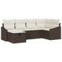 Conjunto de Sofás de Jardín de 6 Piezas con Cojines Marrón Ratán Poliéster von , Outdoor-Sofas - Ref: Foro24-3359277, Preis: ...