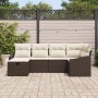 Conjunto de Sofás de Jardín de 6 Piezas con Cojines Marrón Ratán Poliéster von , Outdoor-Sofas - Ref: Foro24-3359277, Preis: ...