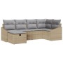 Set de Sofás de Jardín de 6 Piezas con Cojines Beige de Poliratán | Foro24.es | Tu tienda online para hogar, jardín y más Foro24.es
