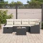 Conjunto de Sofá de 7 Piezas con Cojines Negro Ratán Poliéster by , Outdoor sofas - Ref: Foro24-3359286, Price: 426,48 €, Dis...