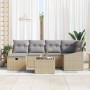 Juego de Sofá de Jardín de 7 Piezas con Cojines Beige Poliratán by , Outdoor sofas - Ref: Foro24-3359289, Price: 454,04 €, Di...