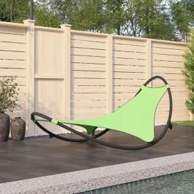 Rocking lounger with steel wheels and green textilene fabric by vidaXL, Loungers - Ref: Foro24-317606, Price: 110,93 €, Disco...