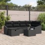 Juego de Sofá para Jardín de 7 Piezas con Cojines Negro Poliratán by , Outdoor sofas - Ref: Foro24-3359292, Price: 446,24 €, ...