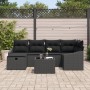Juego de Sofá para Jardín de 7 Piezas con Cojines Negro Poliratán by , Outdoor sofas - Ref: Foro24-3359292, Price: 446,24 €, ...