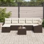 Conjunto de Sofá de Jardín de 8 Piezas con Cojines Marrón Ratán Poly by , Outdoor sofas - Ref: Foro24-3359307, Price: 525,01 ...